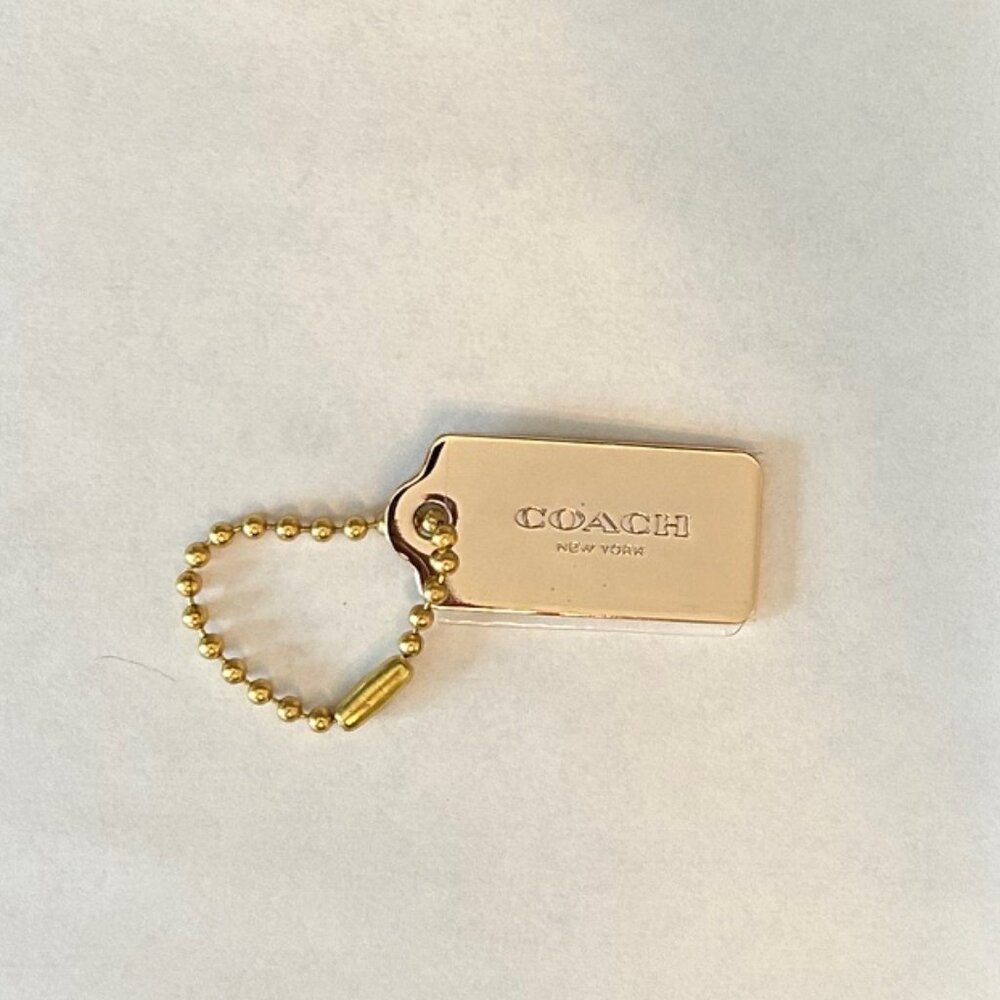 Coach Gold Hand Tag Keychain | Coach New York Hangtag Charm | New